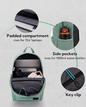 WATERFLY 20L легкий рюкзак для школи та подорожей з відділенням для ноутбука, унісекс, для роботи, спорту, туризму та подорожей