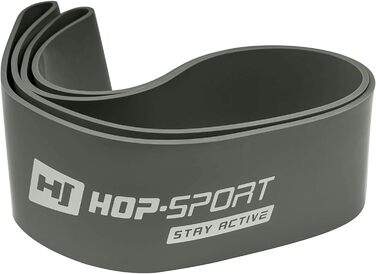 Фітнес-стрічки Hop-Sport з латексу, 7-137 кг, для тренувань і набору м'язової маси, сірі опірні еспандери