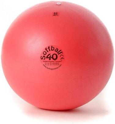 М'яч для гімнастики Pezzi Soffball MAXAFE 40 см, червоний, для фітнесу та реабілітації