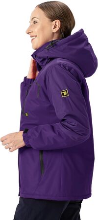 Жіноча куртка: флісова, зимова, водонепроникна, дихаюча, тепла, вітрозахисна, софтшел з капюшоном (XXL, фіолетовий)