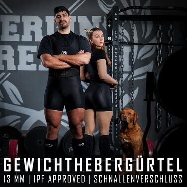 Пояс для пауерліфтингу Strength Shop 13 мм, сталевий подвійний язичок, IPF, для підйому ваги, захист спини, S, чорний