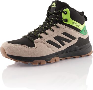 Черевики для ходьби жіночі та чоловічі, зимові, утеплені, Softshell, 43 EU, Бежевий, Чорний, Зелений