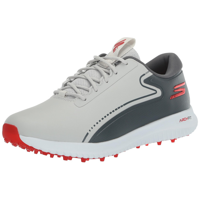 Гольф-взуття Skechers Max Fairway 3 Arch Fit для чоловіків без шипів, сірий, 40 EU