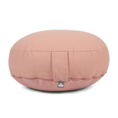 Подушка для медитації Bodhi Rondo ECO Extra Flat (Рожева) - Зі 100% бавовни, наповнювач з органічної спельти, висота 15.5 см, з ручкою для перенесення, зносостійка