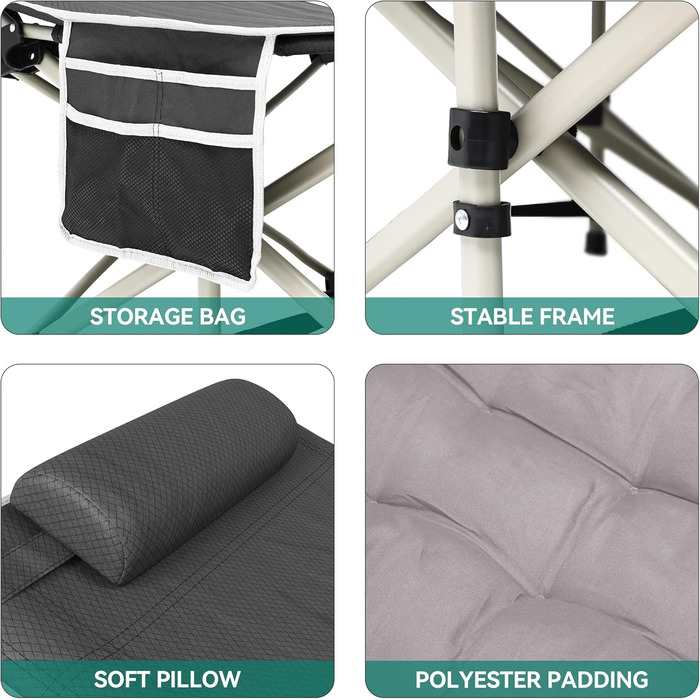 Кемпінгове ліжко YITAHOME для дорослих, розкладне, з матрацом, міцне, блакитне