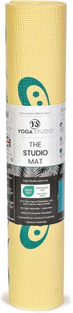 Йога мат Von Yoga Studio: велика килимок з малюнком Мандала, 183x61 см, 6 мм, антиковзаюча, міцна, PVC (пір'я павича, банан)