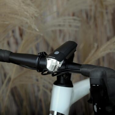 Набір велосипедних ліхтарів 40 Lux Stellar: переднє та заднє світло, сертифіковане StVZO, водонепроникне, LED з індикатором заряду батареї, для щоденного використання та їзди на роботу