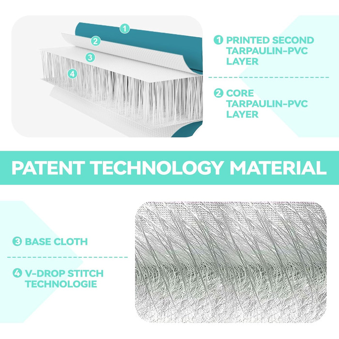 AirTrack мат з електричним насосом, 10-60 см заввишки, 2-5 м завдовжки. Килимок для гімнастики, йоги, кемпінгу, тренувань (зелений+синій, 300x100x10 см)
