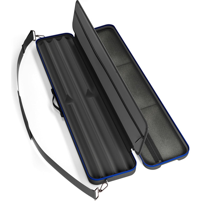 Чохол для більярдних київ Casemaster Parallax Guard 2x2, на 2 розбірні киї, міцний поліестер 600D з м'якою підкладкою, чорний з синім