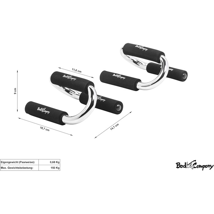 Стенд для віджимань Bad Company Premium з м'якими ручками | Паралелетки для тренування верхньої частини тіла | Стенд для віджимань