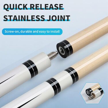 Більярдний кий Horse Billiard з наконечниками 13 мм, 147 см, включає рукавички та крейду, для дорослих, дизайн Gotik, Ahorn/Eschenholz