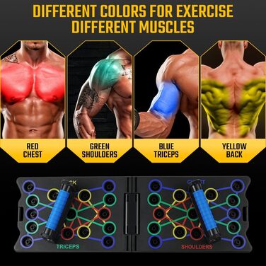 Флінтронік Тримачі для віджимань, дошка для віджимань, складані, портативні, багатофункціональні, для тренувань всього тіла, 24 в 1