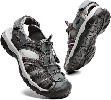 Чоловічі та жіночі шкіряні сандалії для пляжу, трекінгу та активного відпочинку. Літні сандалії для ходьби, розмір 36-46, чорний колір.