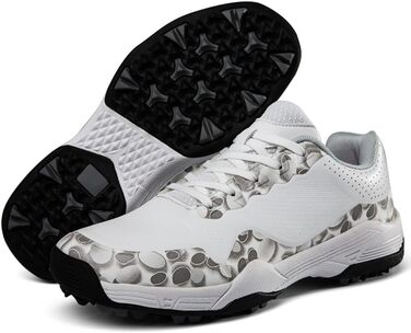 Гольф-взуття для чоловіків та жінок. Водонепроникні, дихаючі гольф-туфлі з шипами. Зручне спортивне взуття 36-46 EU (Білий, 36 EU)