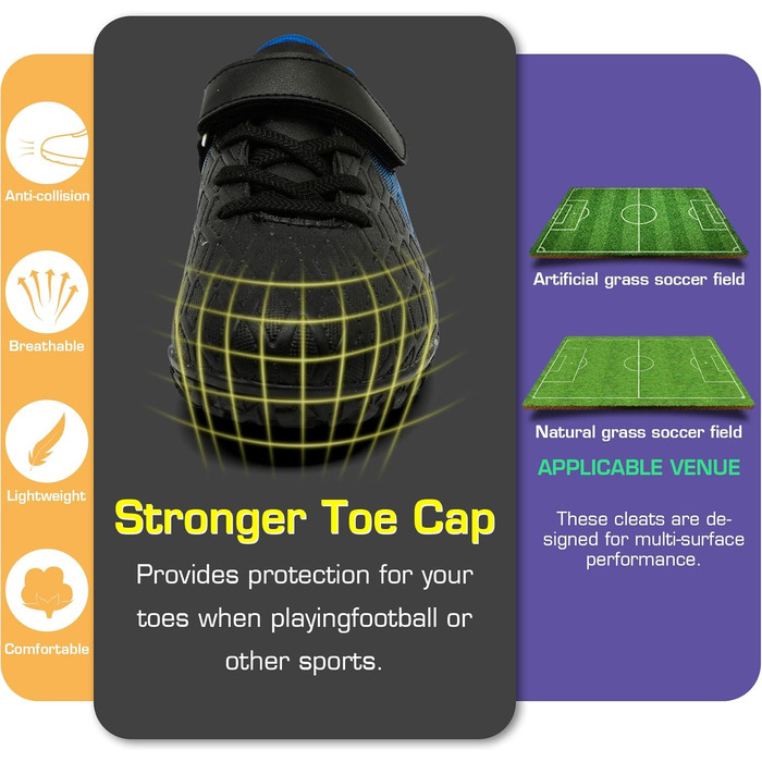 Дитячі футбольні бутси Kinder для залу та вулиці. Чорно-сині, розмір 35 EU