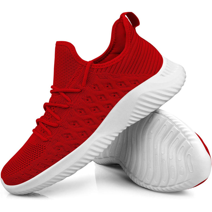 Чоловічі кросівки Feethit для бігу, дихаючі, легкі, зручні, модні, з антиковзкою підошвою, червоні, 43 EU, для подорожей та відпочинку