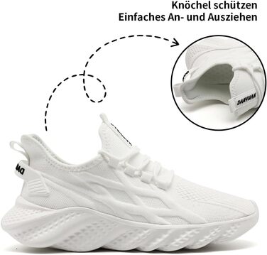 Чоловічі спортивні кросівки для бігу, тенісу, тренувань та повсякденного носіння (46 EU, білий)