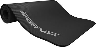 Килимок для йоги SportVida з нековзким покриттям, NBR, 180 x 60 x 1 см. Килимок для фітнесу, тренувань вдома, з ручкою для перенесення, 2 розміри, 6 кольорів (чорний, бірюзовий)