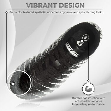 Дитячі футбольні бутси Vizari 2.5 для дітей (унісекс), чорно-біло-срібні