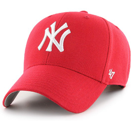 Кепка бейсболка MLB New York Yankees MVP, унісекс, регульована, біле лого, червона