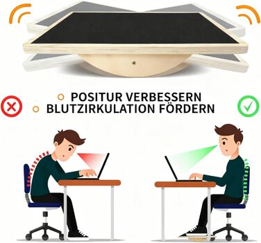 Дерев'яна баланс-дошка, неслизька поверхня, для тренування корпусу та гомілковостопного суглоба