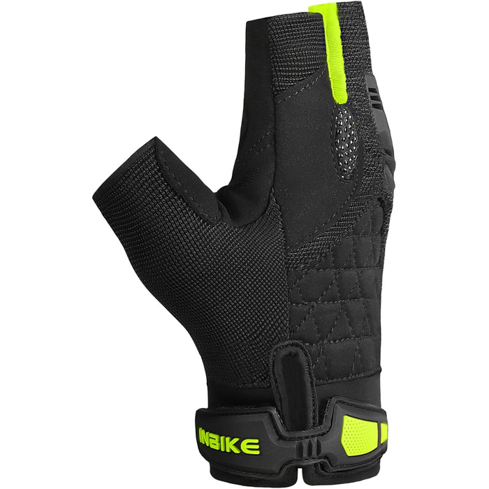 Велосипедні рукавички Inbike напівпальцеві літні, дихаючі з TPR накладками на пальці та Eva Pad, нековзкі, MTB рукавички для чоловіків та жінок MH020 L, чорний/зелений