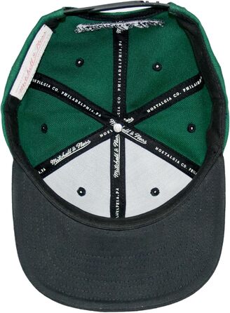 Кепка Mitchell & Ness 2 Tone Box Logo Snapback з плоским козирком, темно-зелений/чорний, універсальний розмір