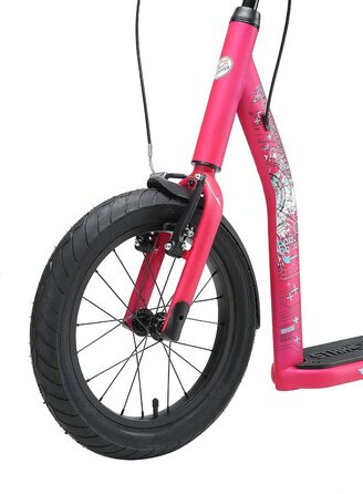 Самокат дитячий STAR SCOOTER City Kick Scooter 16 дюймів, рожевий, з повітряними колесами, регульована висота, для дітей від 8 років