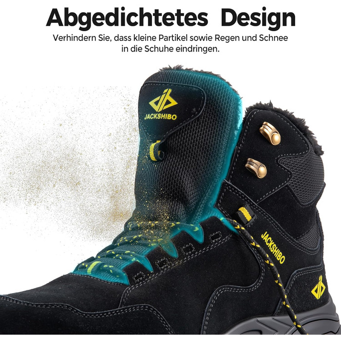 Чоботи зимові чоловічі/жіночі JackShibo, теплі, водонепроникні, антиковзаючі, для активного відпочинку (39 EU, чорний)