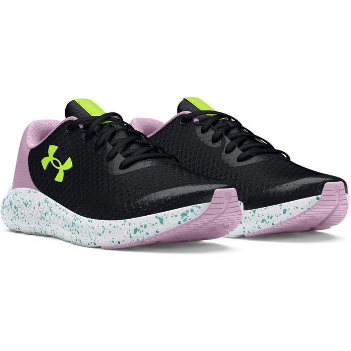 Дитячі кросівки Under Armour Charged Pursuit 3 для бігу (4.5 Big Kid, чорний/фіолетовий/жовтий)