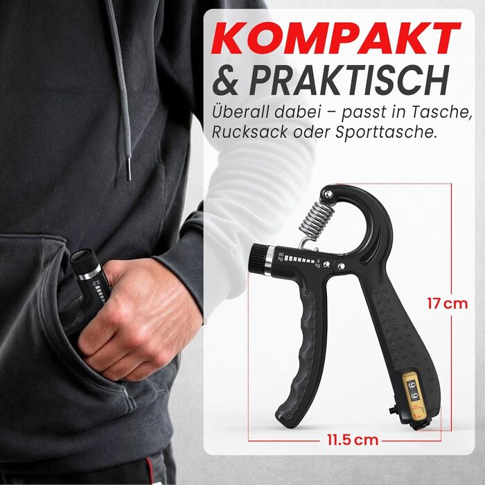 Набір для тренування хватки рук, підсилення зап'ястя та пальців (2 шт.) - чорний