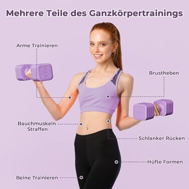 Набір гантелей Dripex регульовані 5 кг x2, з набором дисків 0,5 кг/0,25 кг (фіолетовий)