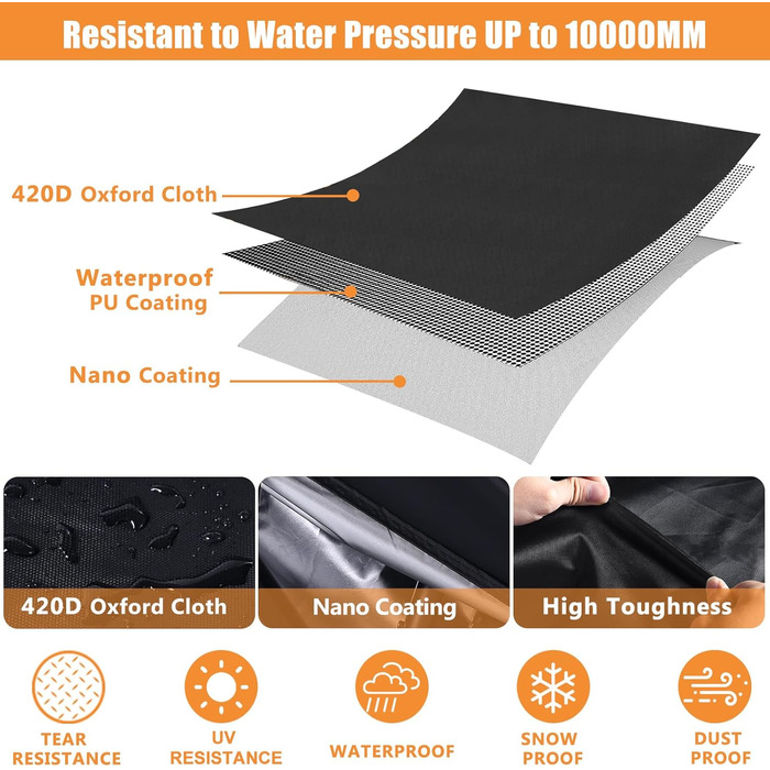 Водонепроникний чохол для велосипеда E-bike 420D Oxford з відбиваючими смугами та пряжками (підходить для велосипедів до 172 см)