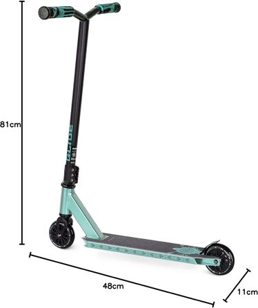 Movino Glide Stunt Scooter: професійний фристайл ролер з колесами 100 мм, дека з алюмінію 6061, вантажопідйомність 100 кг (Glide - блакитний)