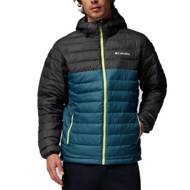 Чоловіча утеплена куртка з капюшоном Columbia Powder Lite (Everblue, Hai, XXL)