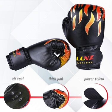 Дитячі боксерські рукавички Luniquz для тренувань, 4OZ 6OZ 8OZ, для MMA, Муай-Тай, кікбоксингу та роботи з мішком, для дітей 3-16 років