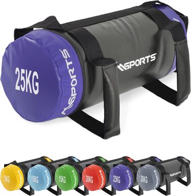 MSPORTS Power Bag Premium 5-30 кг – мішок для функціонального тренінгу, вага 25 кг, фітнес-сек, пісочний мішок