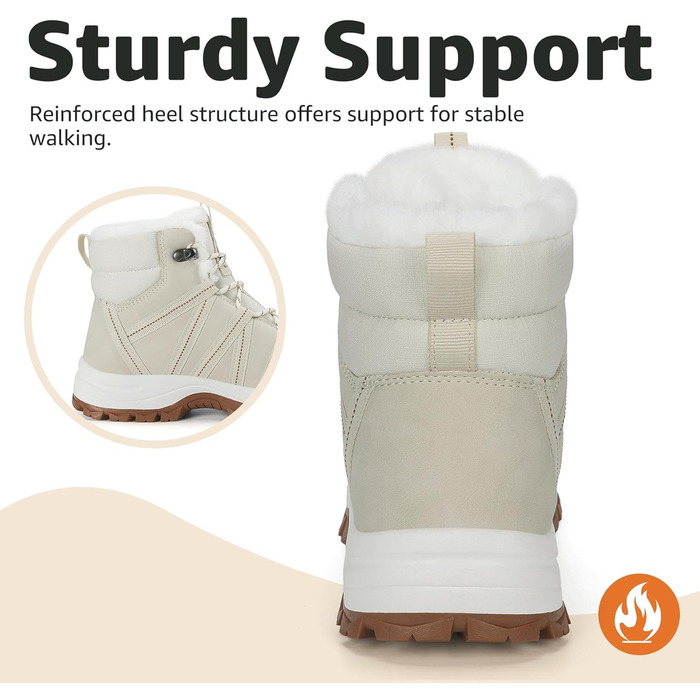 Зимові черевики Mishansha для жінок, утеплені, водонепроникні, для піших прогулянок, розмір 36-42, бежевий, білий, 41 EU