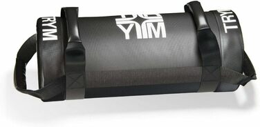 Силова торба Trym Power Bag 5 кг, 4 ручки, 50 см, PVC, гумова оболонка, чорна – пісочний мішок для функціонального тренування, фітнесу, кросфіту