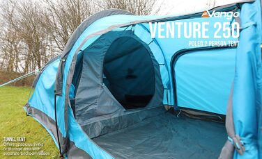 Намет Vango Venture 250 Tunnel: Сімейний намет з окремою спальнею та просторим тамбуром, Річковий Синій