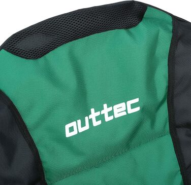 Зручний складаний стілець для кемпінгу Outtec, 130 кг, з високою спинкою, підсклянник, сумка, риболовний стілець, зелений