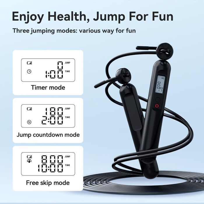 Скакалка Fitdays з лічильником, розумний вантажний канат для тренувань, регульований канат для початківців та професіоналів, Jump Rope з аналізом даних через APP, підрахунок калорій