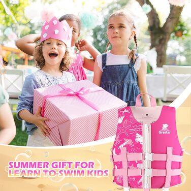 Дитячий рятувальний жилет Kinder Schwimmweste Neopren, рожевий, L (6-9 років / 30-35 кг)