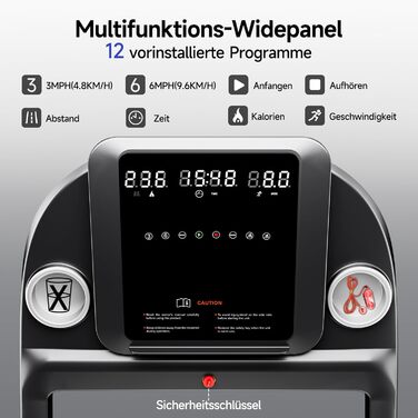 Біговий тренажер YPOO для дому, складаний з нахилом 8%, тихий до 13 км/год з великою поверхнею для бігу, 2.5 HP з LED-дисплеєм та APP, максимальне навантаження 140 кг