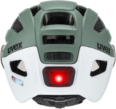 Велошолом Uvex Finale Visor V з візором і LED-ліхтарем, для міста, унісекс, мохово-зелений матовий, 52-57 см