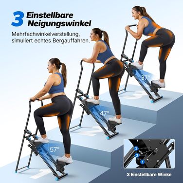 MERACH Сходиця для фітнесу MERACH 2025 - компактний тренажер для дому, вертикальний тренажер для кардіо та загальної фізичної підготовки, регульовані педалі та ручки