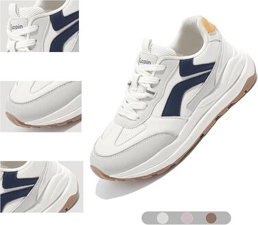 Жіночі трекінгові кросівки Tuopin Modische: дихаючі сітчасті кросівки на шнурівці, з антиковзкою підошвою, сірі та коричневі, розмір 37 EU