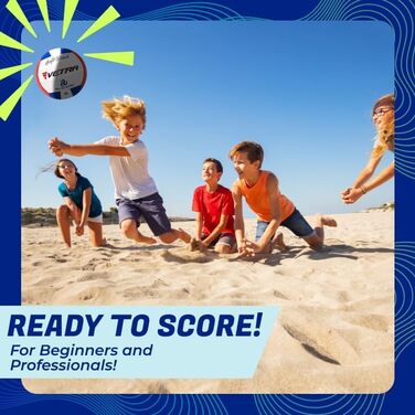 М'яч для волейболу VETRA, розмір 5, м'який на дотик, для пляжу, вулиці, спортивної зали, блакитний/червоний/білий