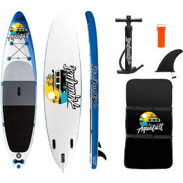 Надувна SUP-дошка AQUALUST 12'0 для серфінгу та веслування, 365x81 см, синя