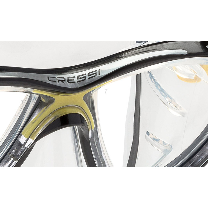 Маска для дайвінгу Cressi Big Eyes Evolution прозора/жовта, універсальна, для підводного плавання, апное та снорклінгу, високоякісна